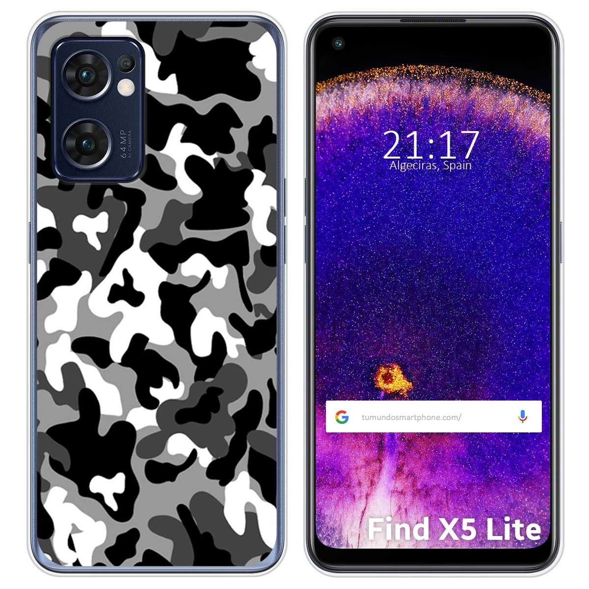 Funda Silicona para Oppo Find X5 Lite 5G diseño Snow Camuflaje Dibujos