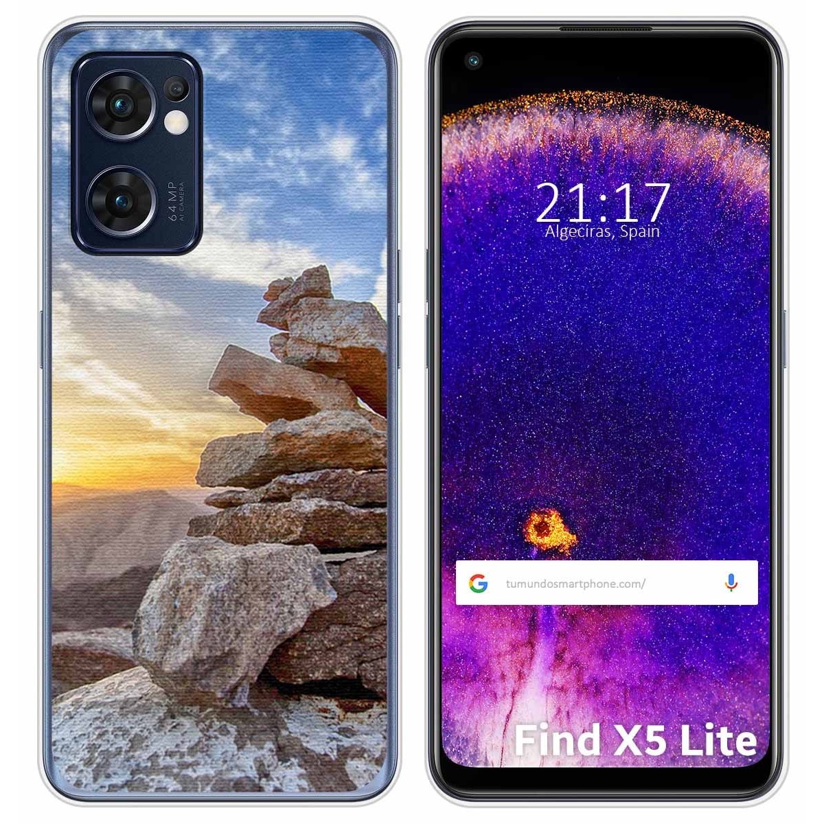 Funda Silicona para Oppo Find X5 Lite 5G diseño Sunset Dibujos