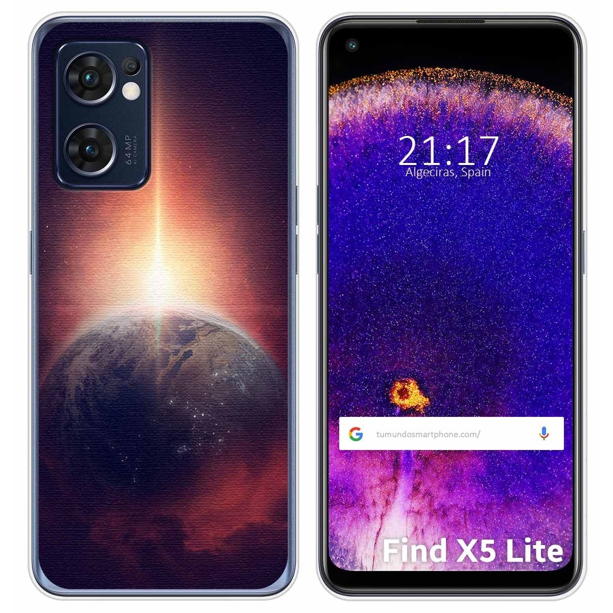 Funda Silicona para Oppo Find X5 Lite 5G diseño Tierra Dibujos