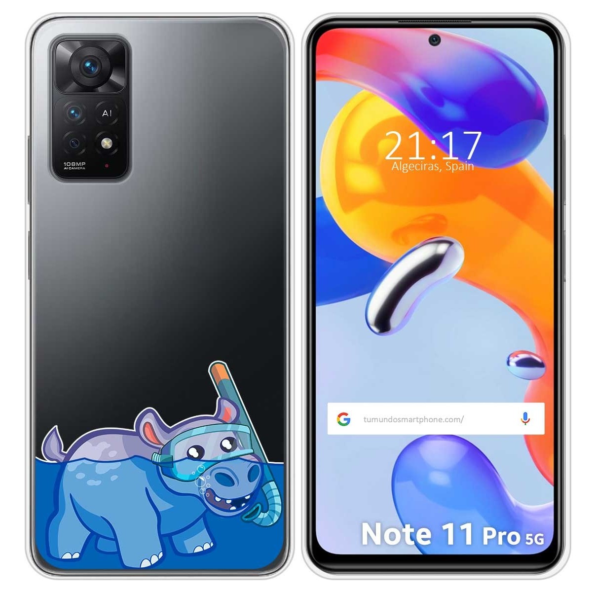 Funda Silicona Transparente para Xiaomi Redmi Note 11 Pro / 11 Pro 5G diseño Hipo Dibujos