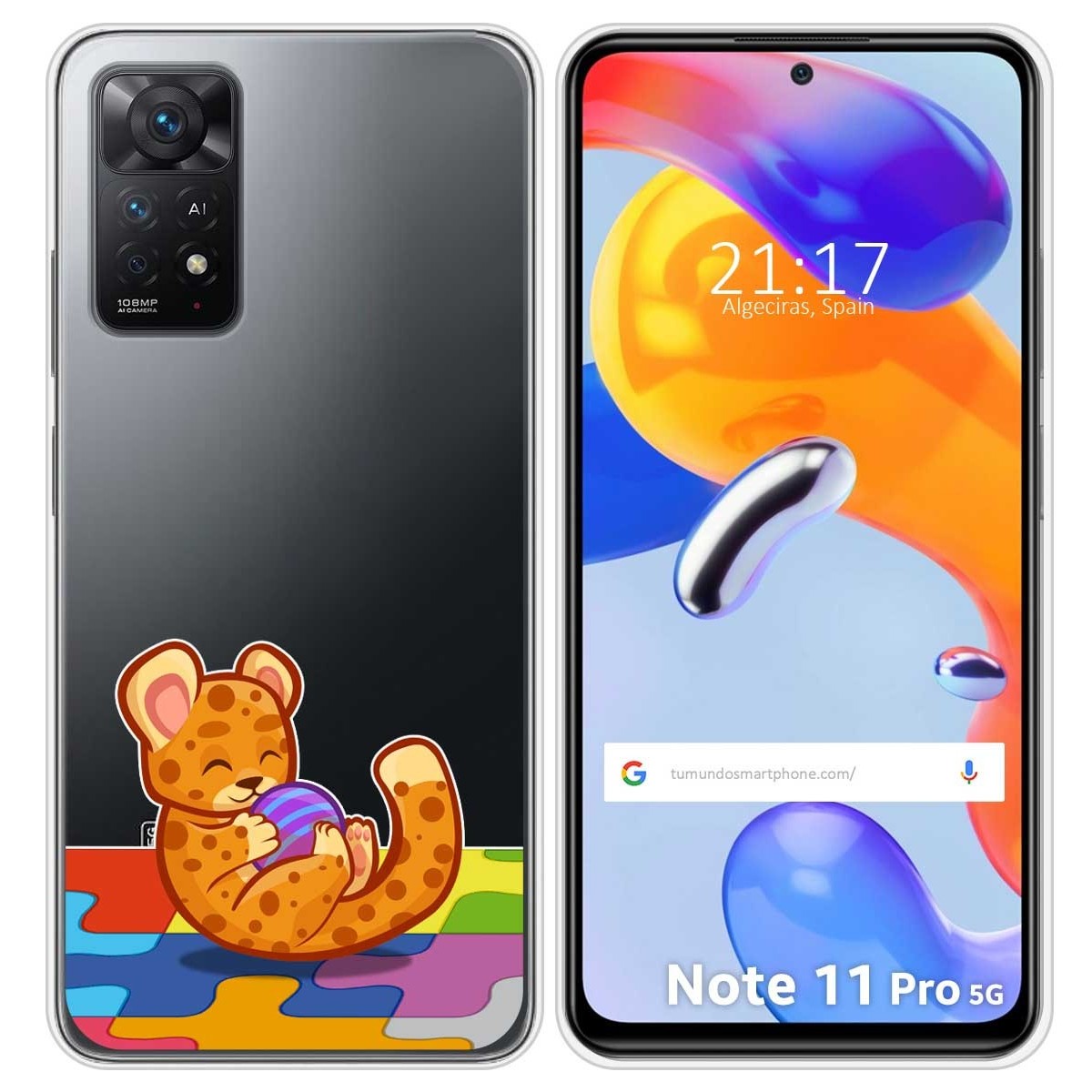 Funda Silicona Transparente para Xiaomi Redmi Note 11 Pro / 11 Pro 5G diseño Leopardo Dibujos