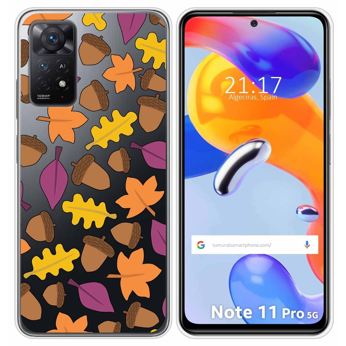 Funda Silicona Transparente para Xiaomi Redmi Note 11 Pro / 11 Pro 5G diseño Otoño Dibujos