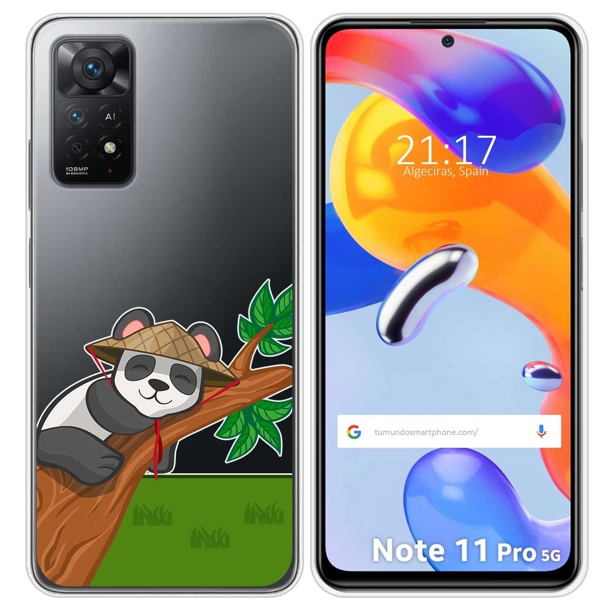 Funda Silicona Transparente para Xiaomi Redmi Note 11 Pro / 11 Pro 5G diseño Panda Dibujos