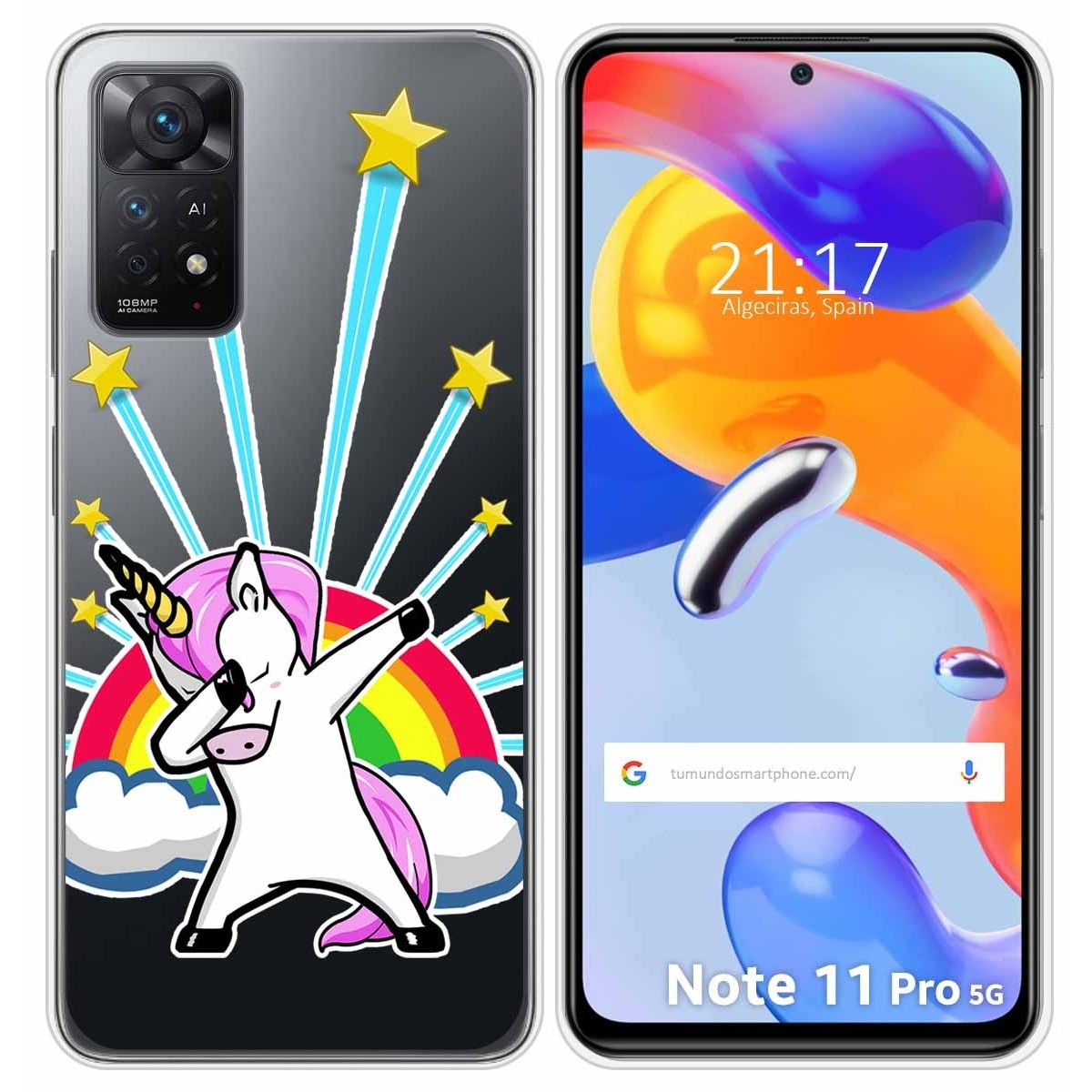 Funda Silicona Transparente para Xiaomi Redmi Note 11 Pro / 11 Pro 5G diseño Unicornio Dibujos