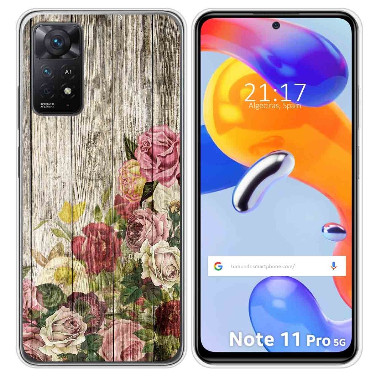 Funda Silicona para Xiaomi Redmi Note 11 Pro / 11 Pro 5G diseño Madera 08 Dibujos