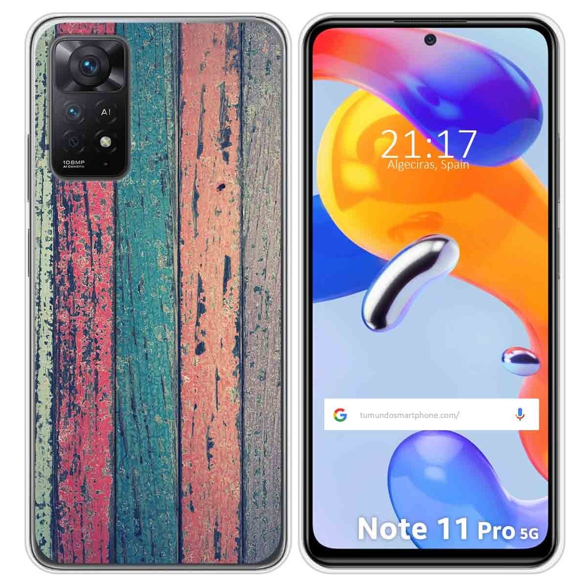 Funda Silicona para Xiaomi Redmi Note 11 Pro / 11 Pro 5G diseño Madera 10 Dibujos