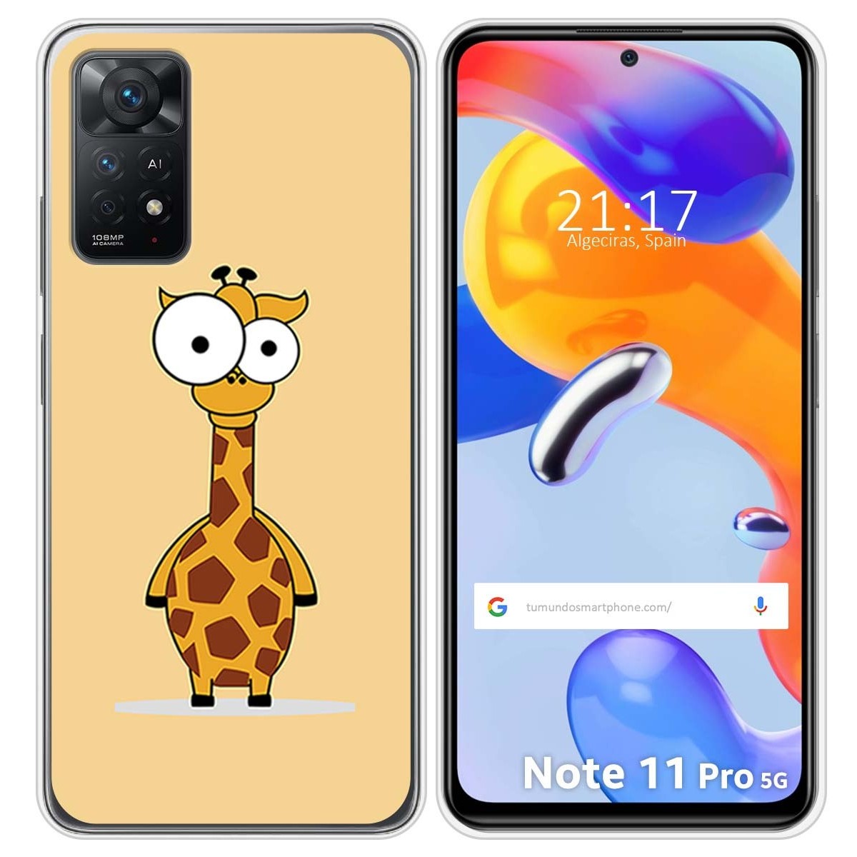 Funda Silicona para Xiaomi Redmi Note 11 Pro / 11 Pro 5G diseño Jirafa Dibujos