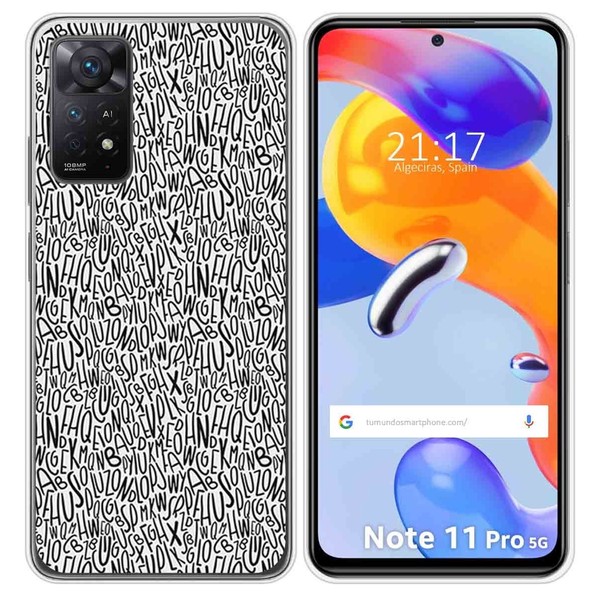 Funda Silicona para Xiaomi Redmi Note 11 Pro / 11 Pro 5G diseño Letras Dibujos