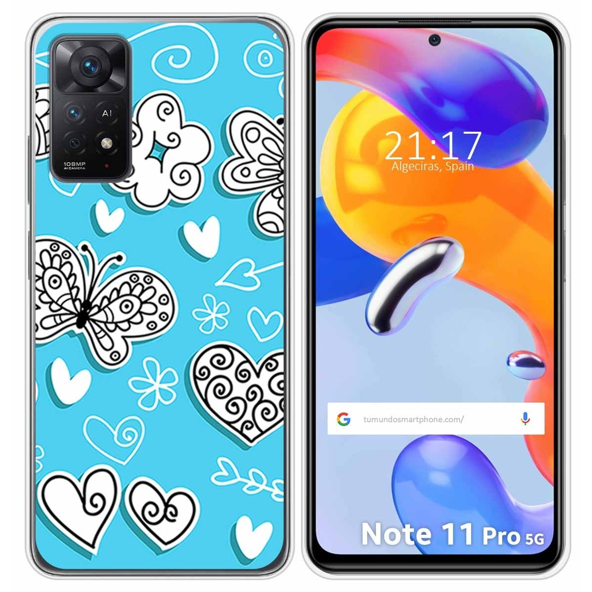 Funda Silicona para Xiaomi Redmi Note 11 Pro / 11 Pro 5G diseño Mariposas Dibujos