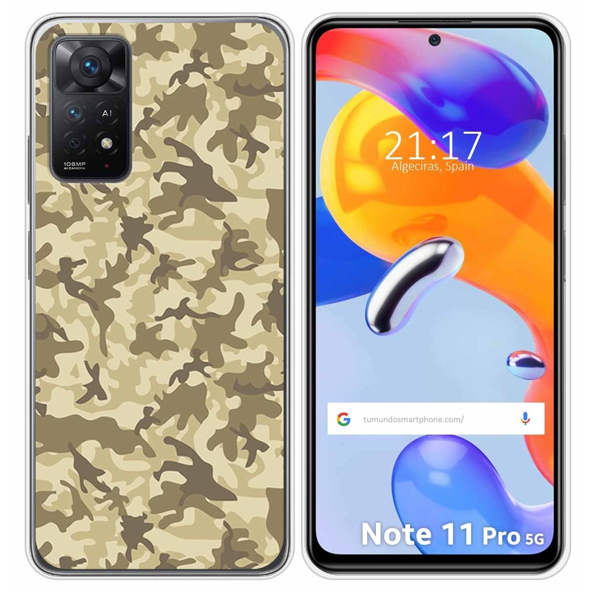 Funda Silicona para Xiaomi Redmi Note 11 Pro / 11 Pro 5G diseño Sand Camuflaje Dibujos