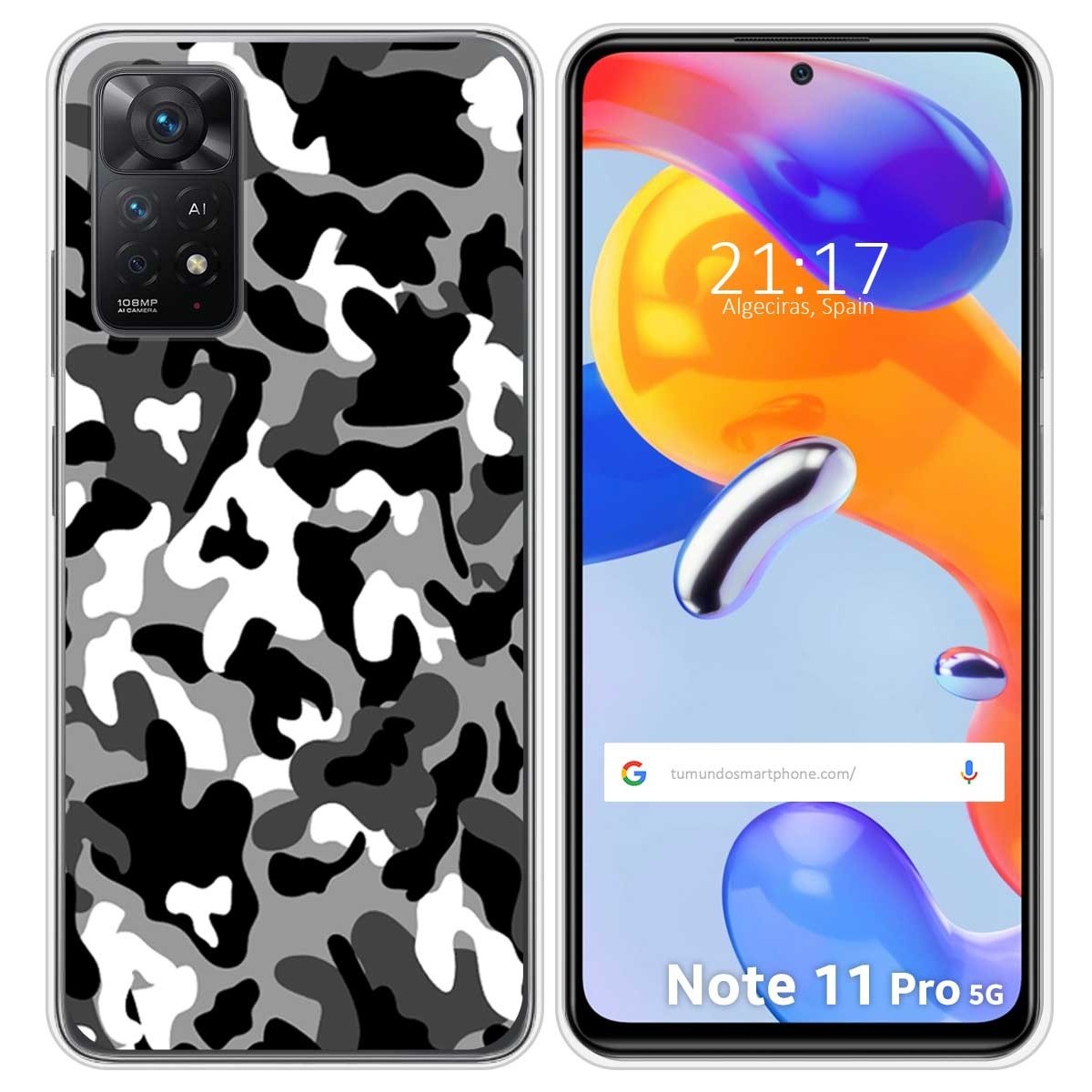 Funda Silicona para Xiaomi Redmi Note 11 Pro / 11 Pro 5G diseño Snow Camuflaje Dibujos