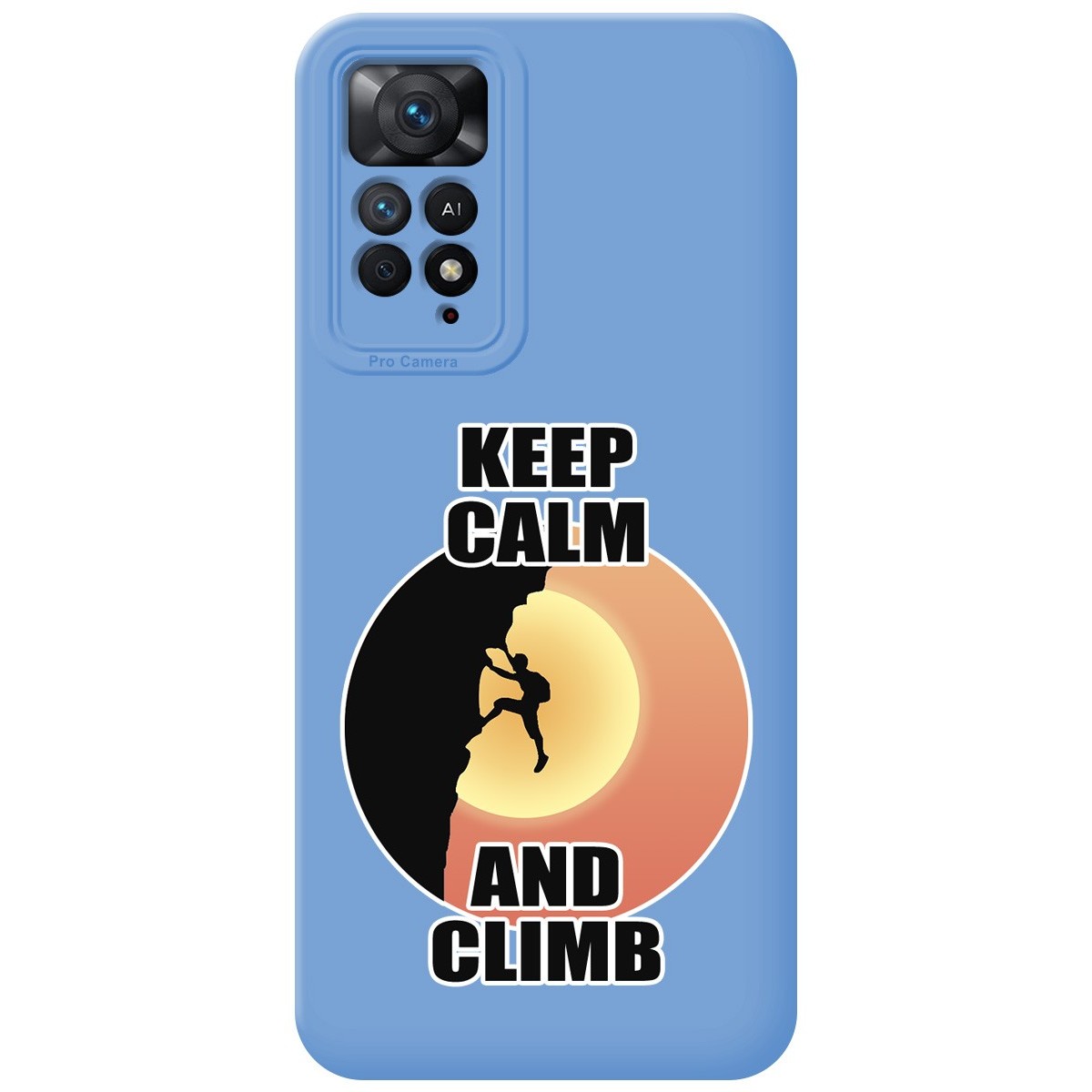 Funda Silicona Líquida Azul para Xiaomi Redmi Note 11 Pro / 11 Pro 5G diseño Hombre Escalada Dibujos