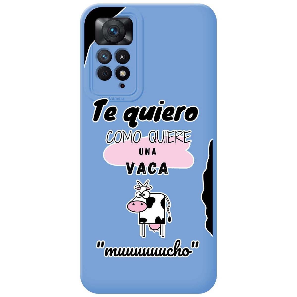 Funda Silicona Líquida Azul para Xiaomi Redmi Note 11 Pro / 11 Pro 5G diseño Vaca Dibujos