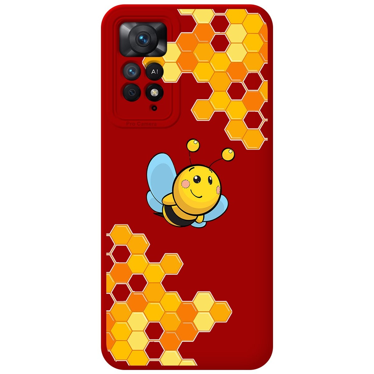 Funda Silicona Líquida Roja para Xiaomi Redmi Note 11 Pro / 11 Pro 5G diseño Abeja Dibujos