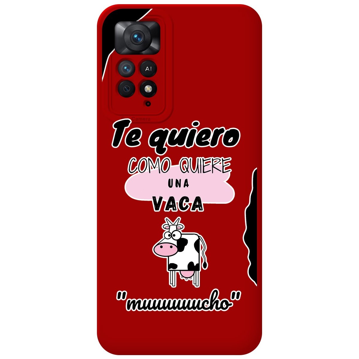 Funda Silicona Líquida Roja para Xiaomi Redmi Note 11 Pro / 11 Pro 5G diseño Vaca Dibujos