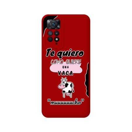 Funda Silicona Líquida Roja para Xiaomi Redmi Note 11 Pro / 11 Pro 5G diseño Vaca Dibujos