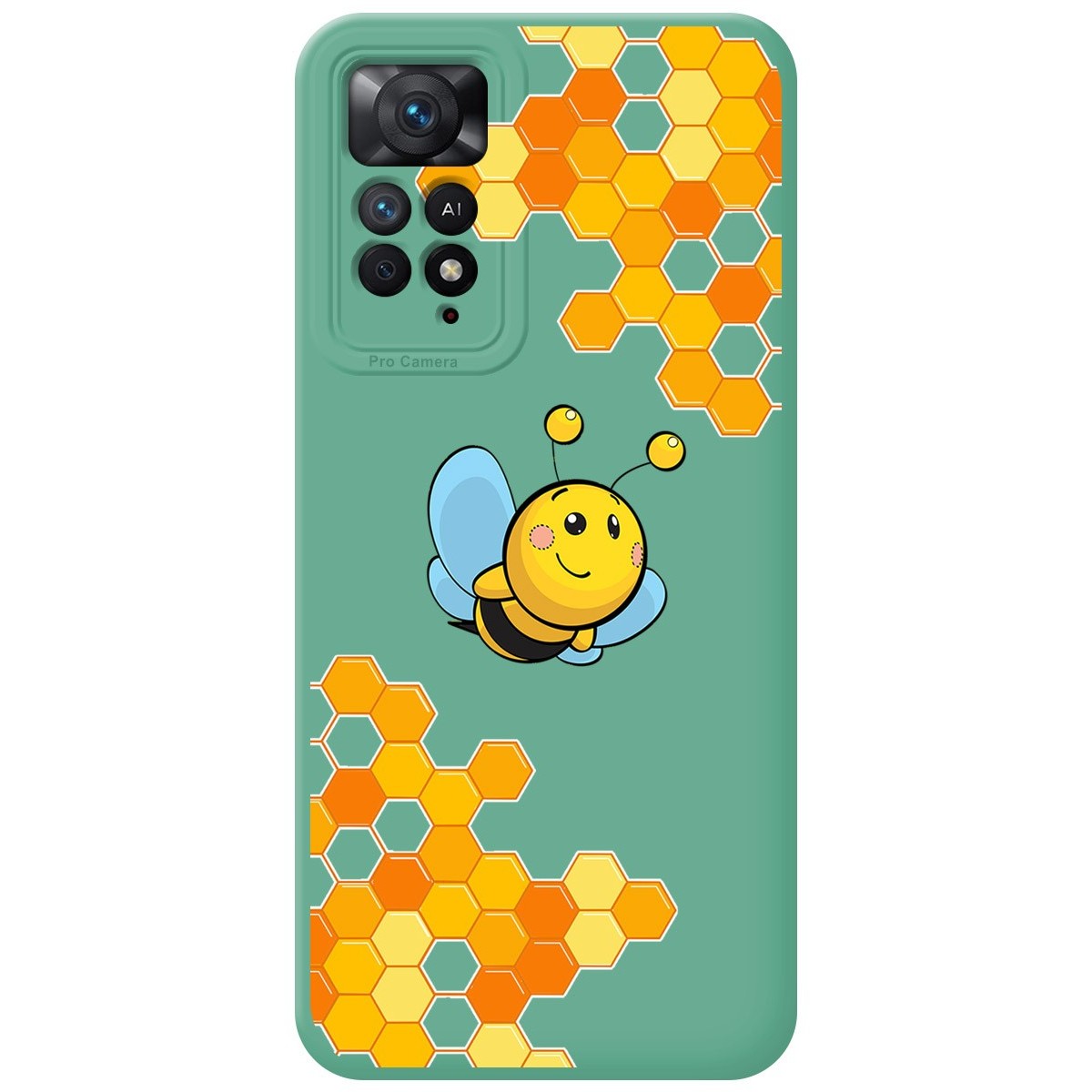 Funda Silicona Líquida Verde para Xiaomi Redmi Note 11 Pro / 11 Pro 5G diseño Abeja Dibujos