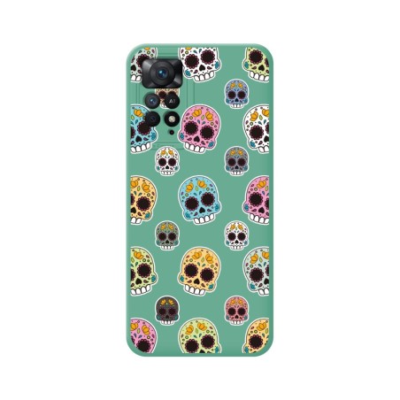 Funda Silicona Líquida Verde para Xiaomi Redmi Note 11 Pro / 11 Pro 5G diseño Catrina Dibujos