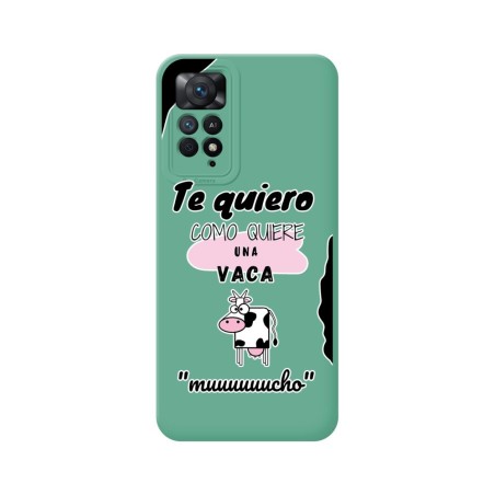 Funda Silicona Líquida Verde para Xiaomi Redmi Note 11 Pro / 11 Pro 5G diseño Vaca Dibujos