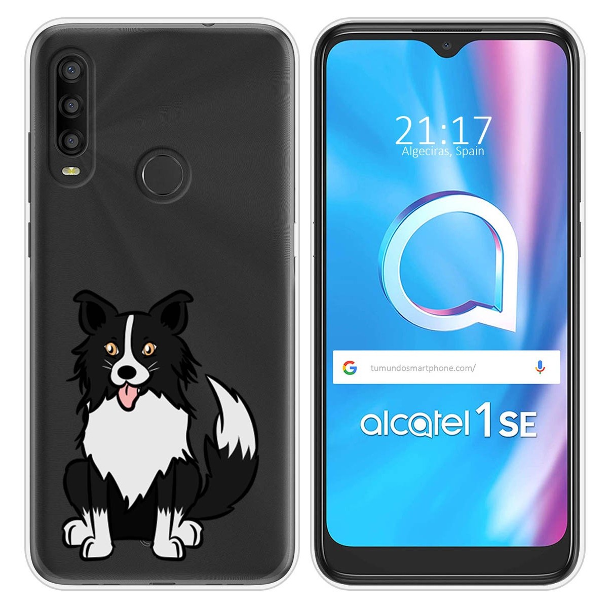 Funda Silicona Transparente para Alcatel 1SE 2020 diseño Perros 01 Dibujos