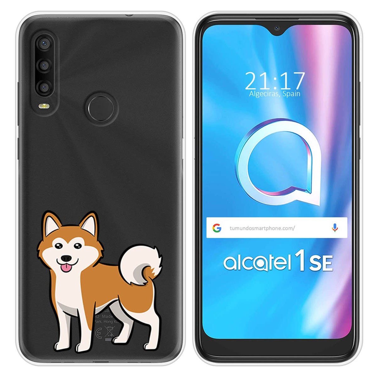 Funda Silicona Transparente para Alcatel 1SE 2020 diseño Perros 02 Dibujos