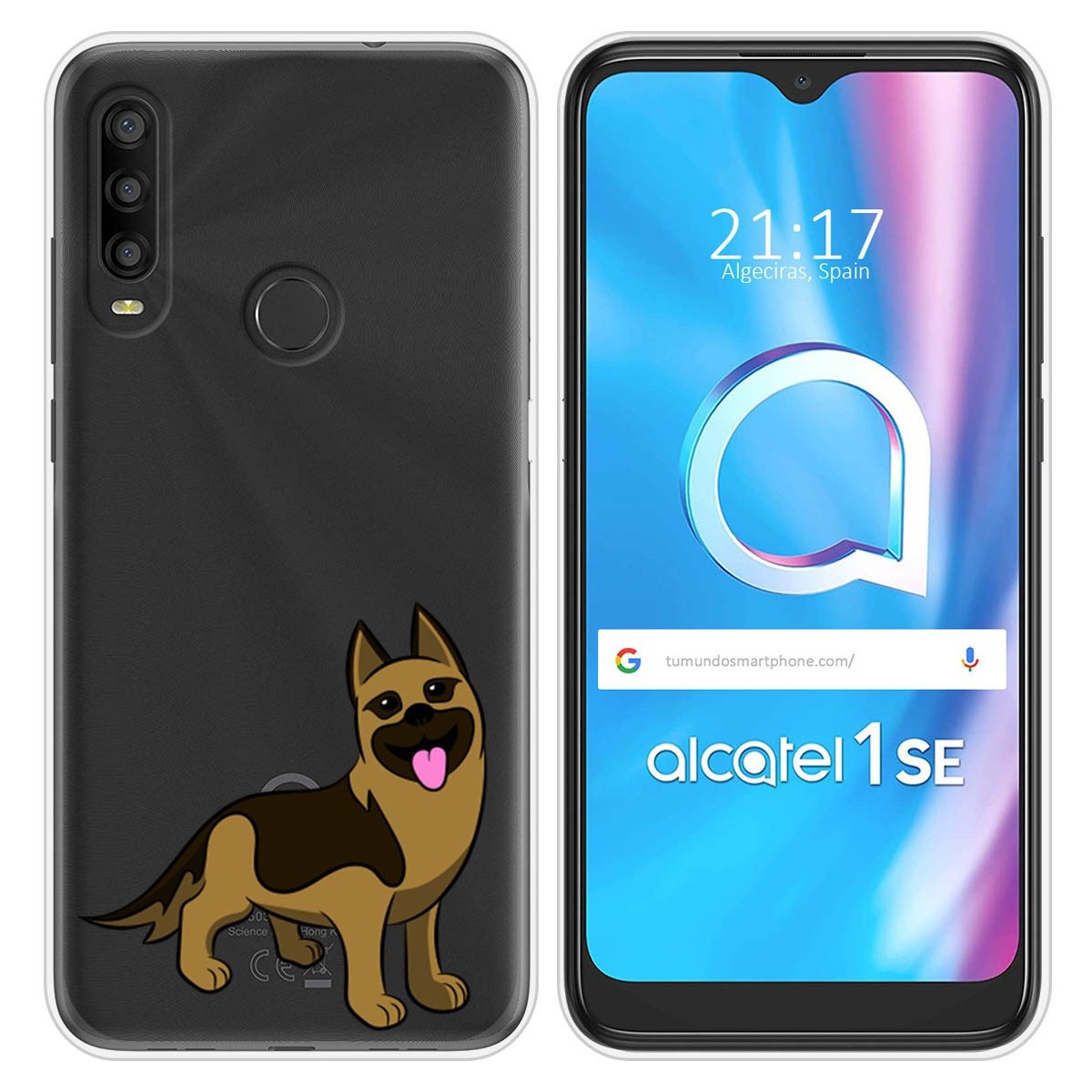 Funda Silicona Transparente para Alcatel 1SE 2020 diseño Perros 03 Dibujos