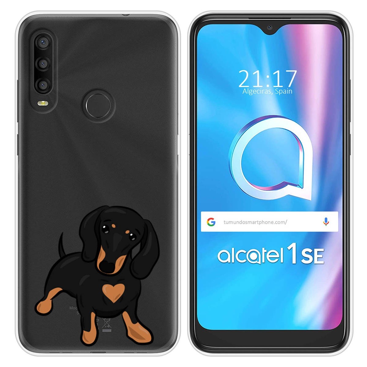 Funda Silicona Transparente para Alcatel 1SE 2020 diseño Perros 04 Dibujos