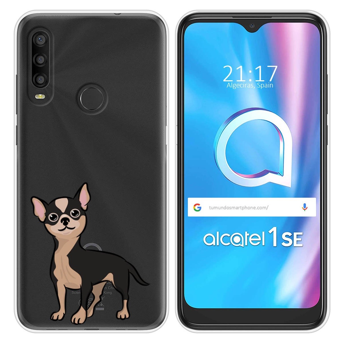 Funda Silicona Transparente para Alcatel 1SE 2020 diseño Perros 05 Dibujos
