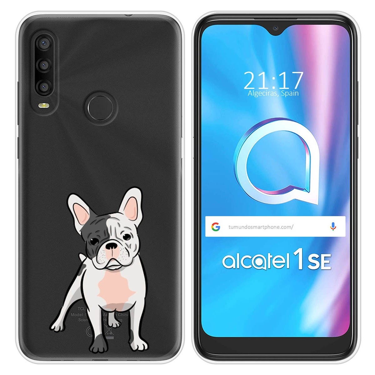 Funda Silicona Transparente para Alcatel 1SE 2020 diseño Perros 06 Dibujos