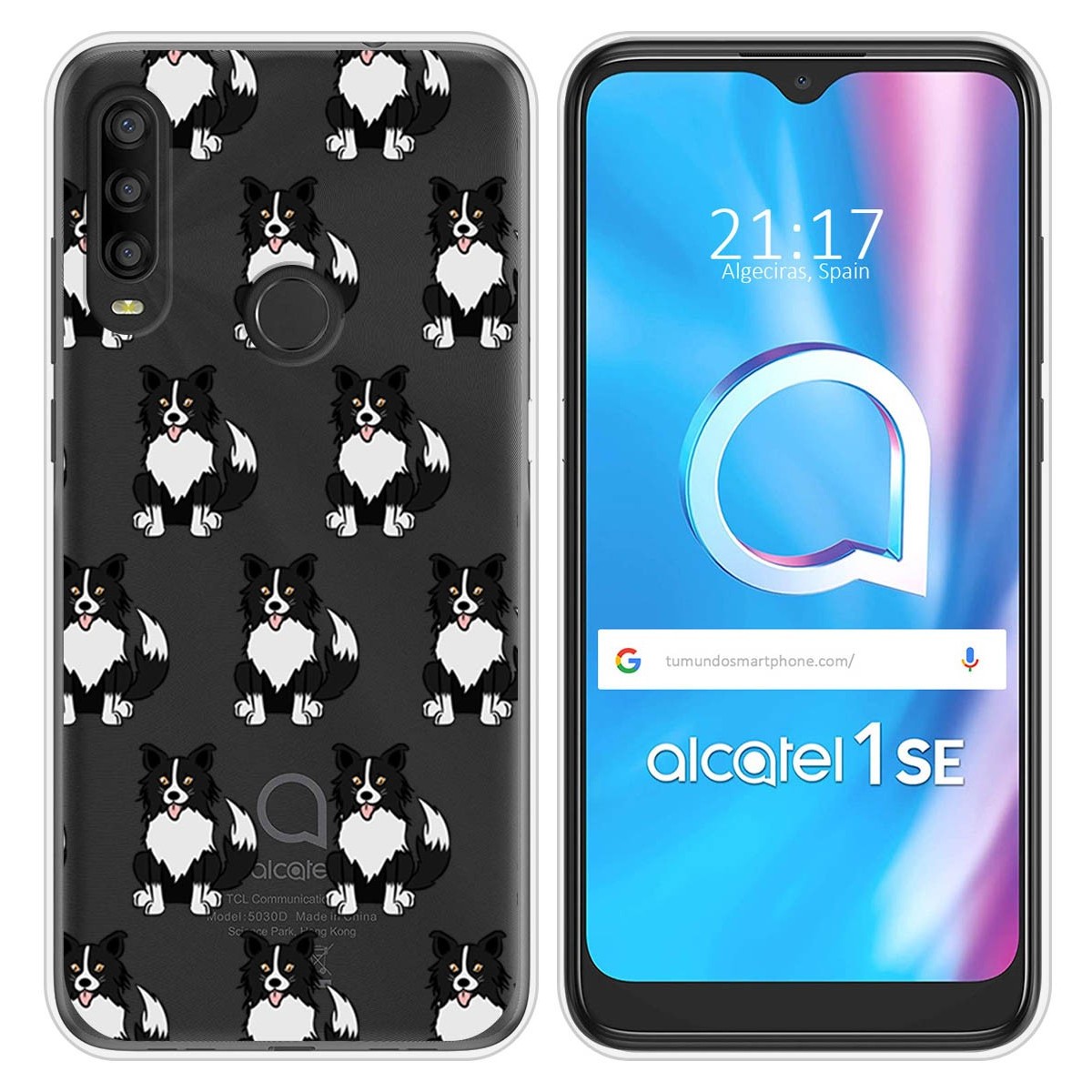 Funda Silicona Transparente para Alcatel 1SE 2020 diseño Perros 07 Dibujos