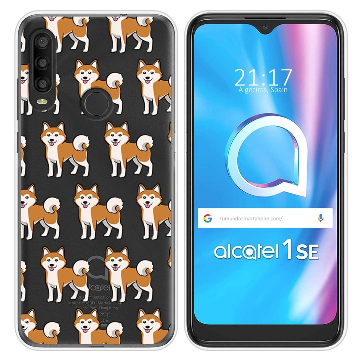 Funda Silicona Transparente para Alcatel 1SE 2020 diseño Perros 08 Dibujos