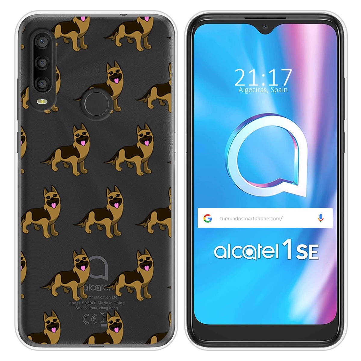 Funda Silicona Transparente para Alcatel 1SE 2020 diseño Perros 09 Dibujos