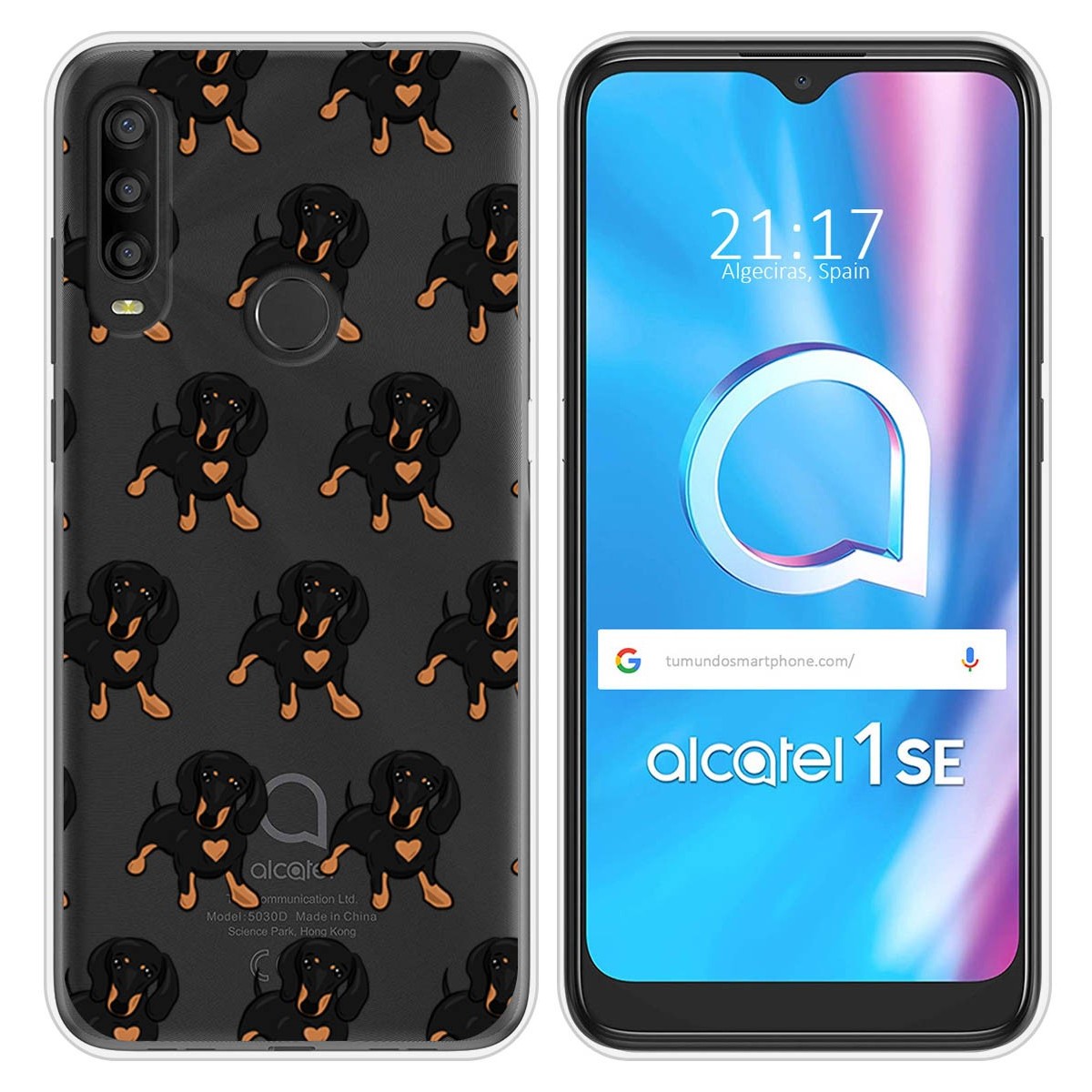 Funda Silicona Transparente para Alcatel 1SE 2020 diseño Perros 10 Dibujos
