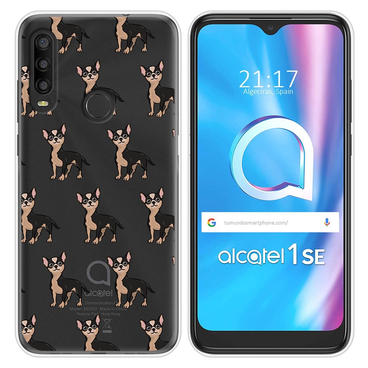 Funda Silicona Transparente para Alcatel 1SE 2020 diseño Perros 11 Dibujos