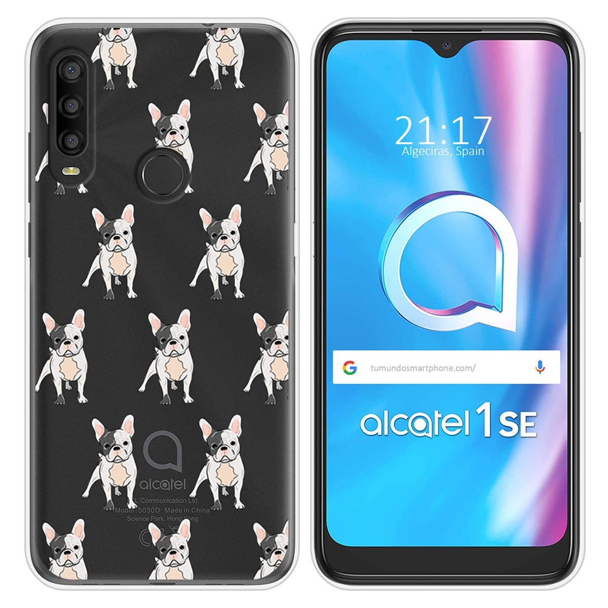 Funda Silicona Transparente para Alcatel 1SE 2020 diseño Perros 12 Dibujos