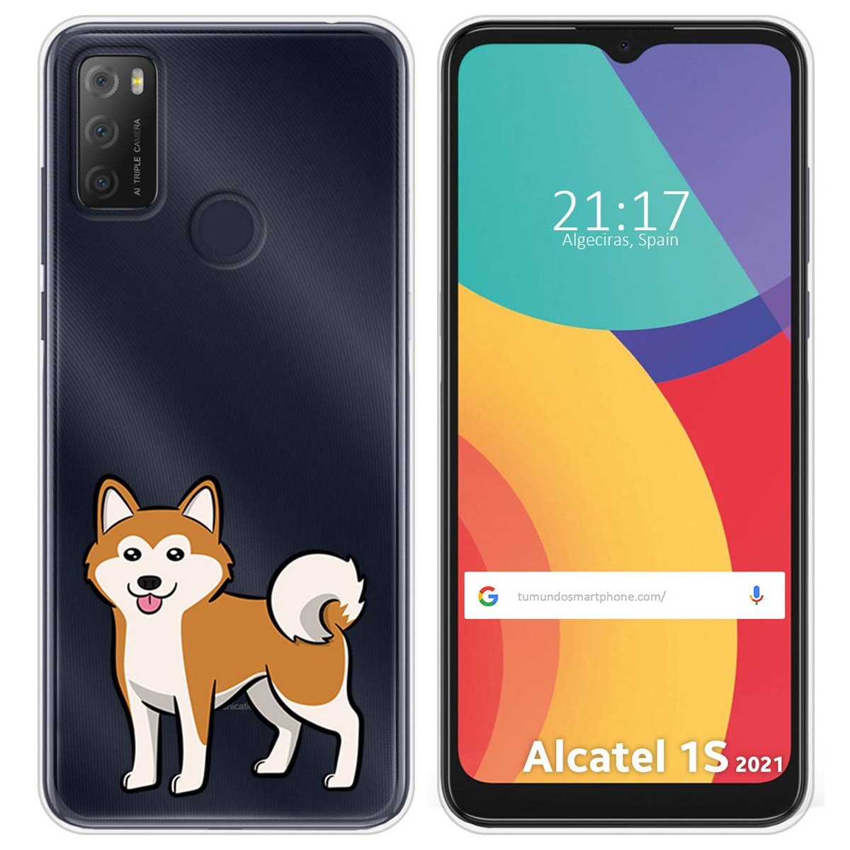Funda Silicona Transparente para Alcatel 1S 2021 / 3L 2021 diseño Perros 02 Dibujos