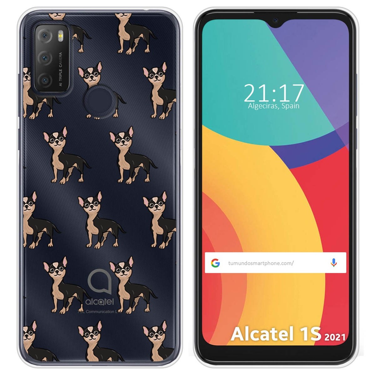 Funda Silicona Transparente para Alcatel 1S 2021 / 3L 2021 diseño Perros 11 Dibujos