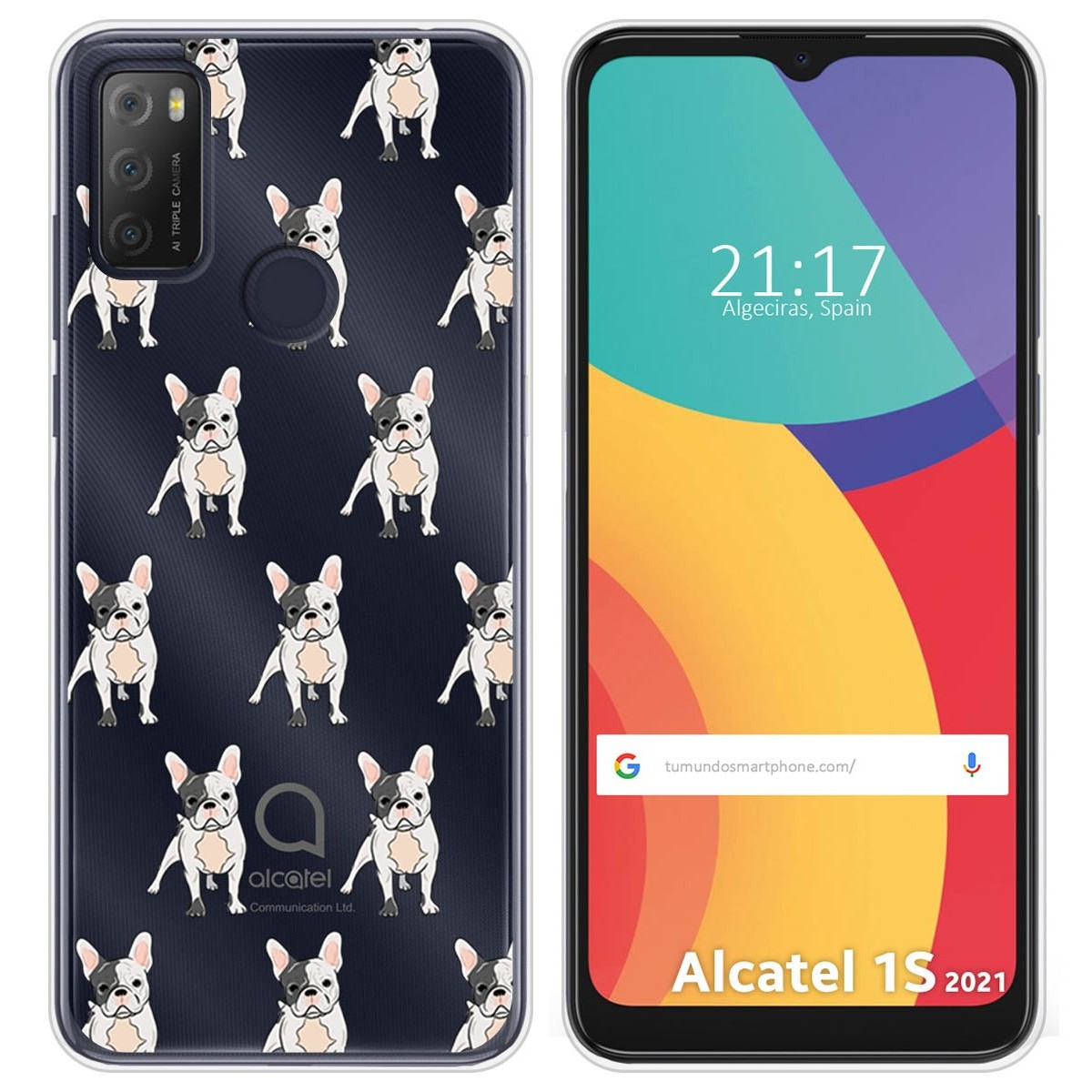 Funda Silicona Transparente para Alcatel 1S 2021 / 3L 2021 diseño Perros 12 Dibujos