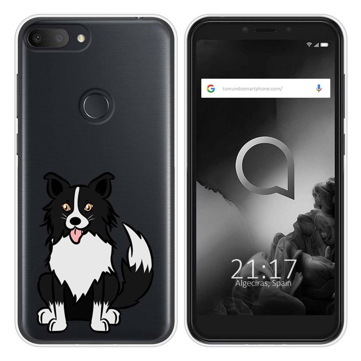 Funda Silicona Transparente para Alcatel 1S 2019 diseño Perros 01 Dibujos
