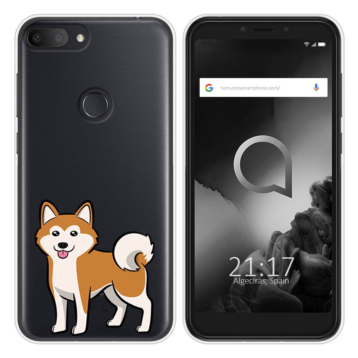 Funda Silicona Transparente para Alcatel 1S 2019 diseño Perros 02 Dibujos
