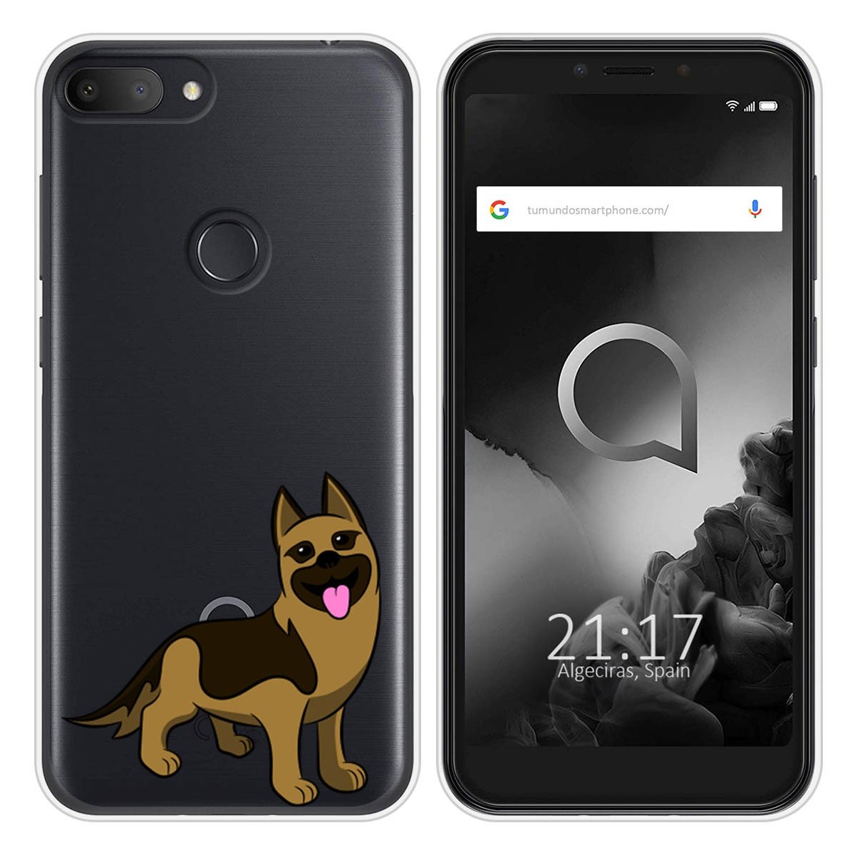 Funda Silicona Transparente para Alcatel 1S 2019 diseño Perros 03 Dibujos