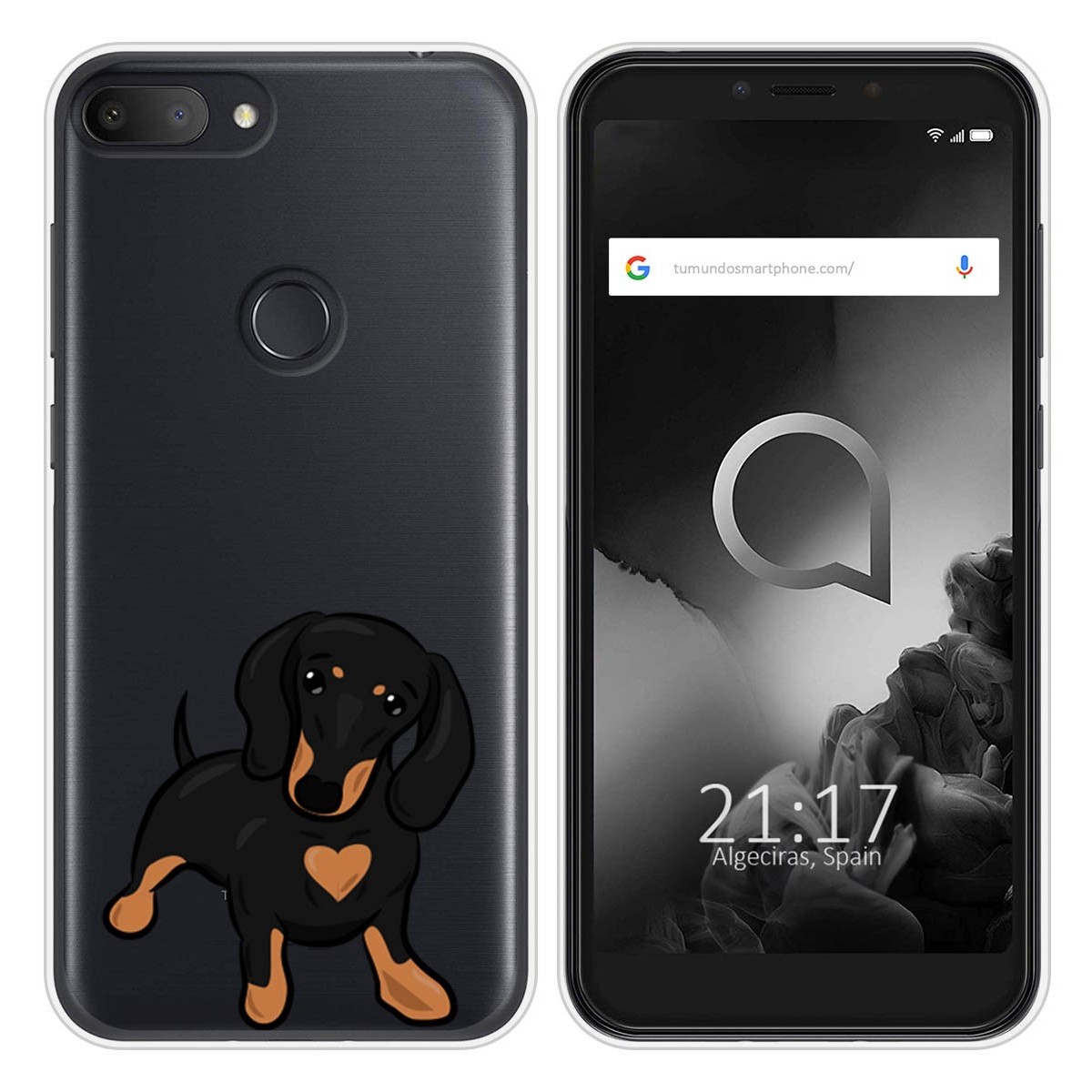 Funda Silicona Transparente para Alcatel 1S 2019 diseño Perros 04 Dibujos