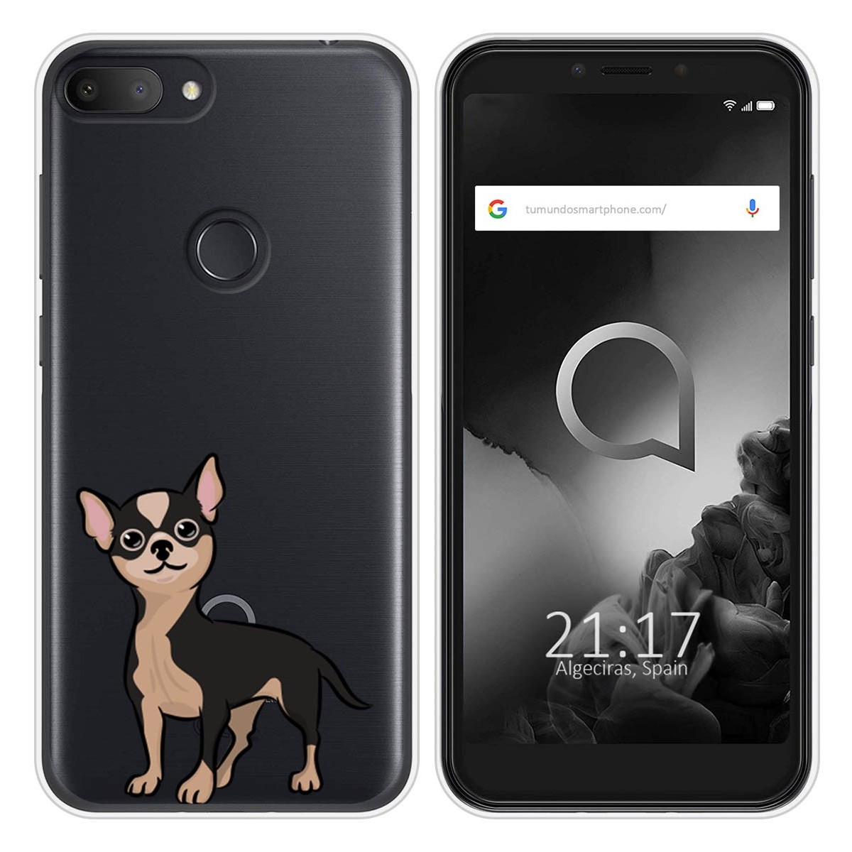Funda Silicona Transparente para Alcatel 1S 2019 diseño Perros 05 Dibujos