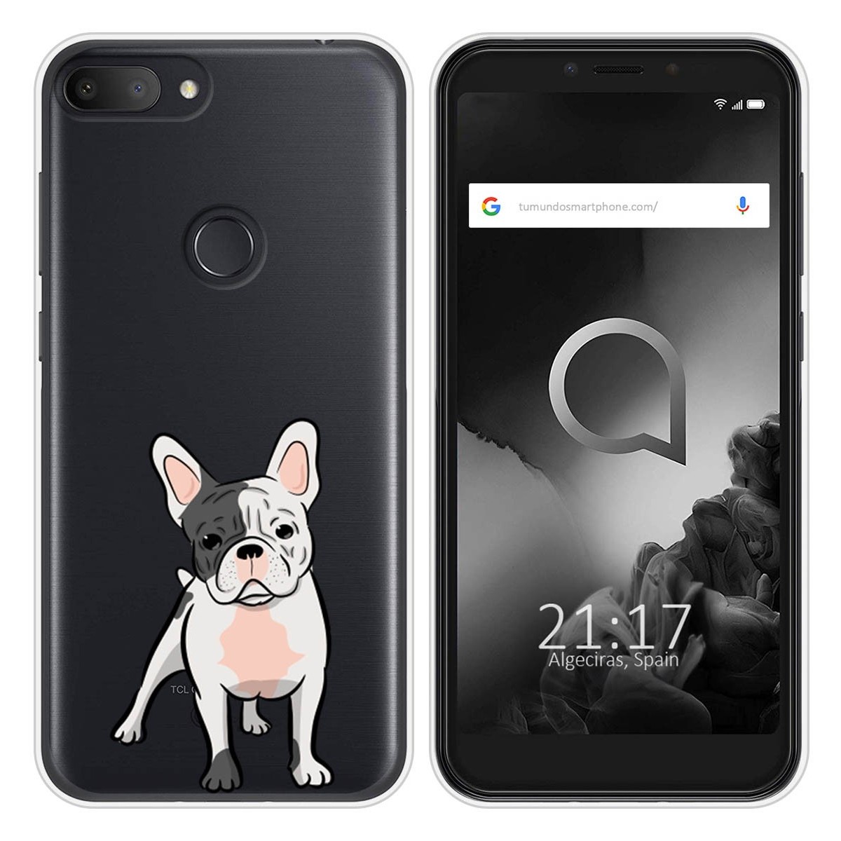 Funda Silicona Transparente para Alcatel 1S 2019 diseño Perros 06 Dibujos