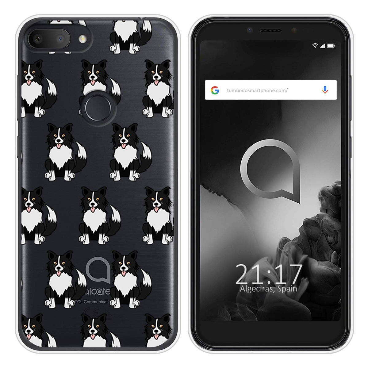 Funda Silicona Transparente para Alcatel 1S 2019 diseño Perros 07 Dibujos