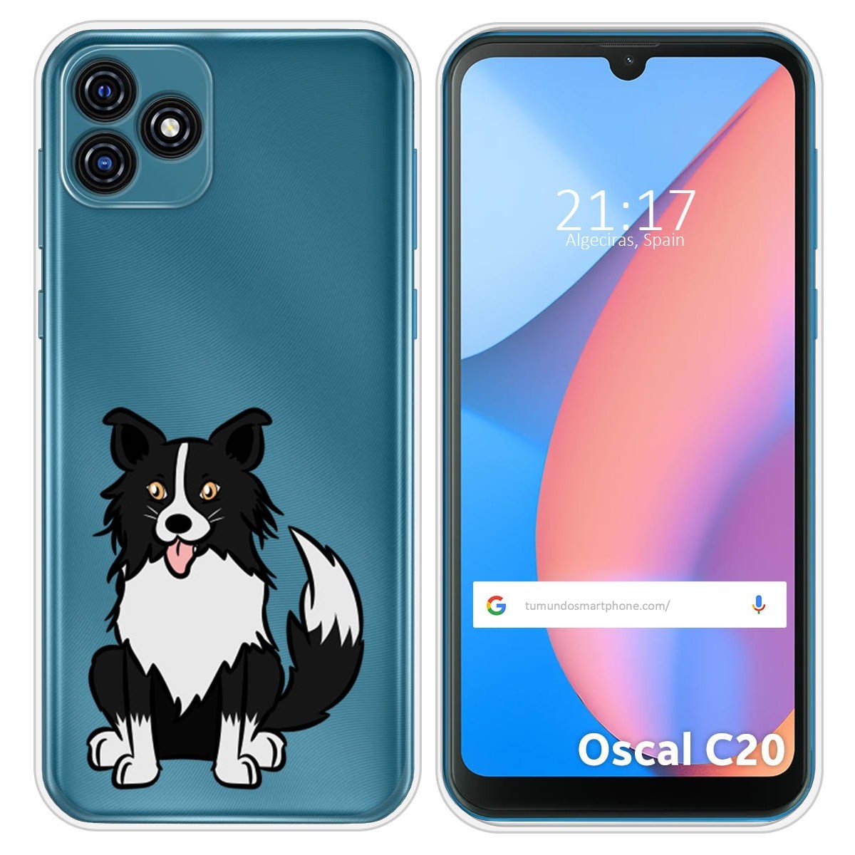 Funda Silicona Transparente para Blackview Oscal C20 / C20 Pro diseño Perros 01 Dibujos