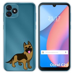 Funda Silicona Transparente para Blackview Oscal C20 / C20 Pro diseño Perros 03 Dibujos