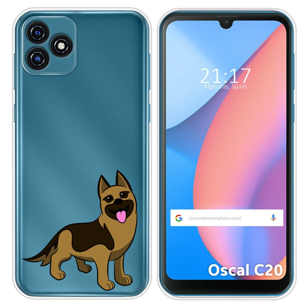 Funda Silicona Transparente para Blackview Oscal C20 / C20 Pro diseño Perros 03 Dibujos
