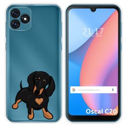 Funda Silicona Transparente para Blackview Oscal C20 / C20 Pro diseño Perros 04 Dibujos