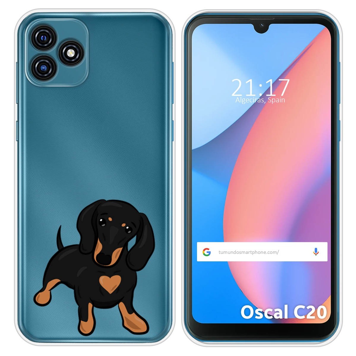 Funda Silicona Transparente para Blackview Oscal C20 / C20 Pro diseño Perros 04 Dibujos
